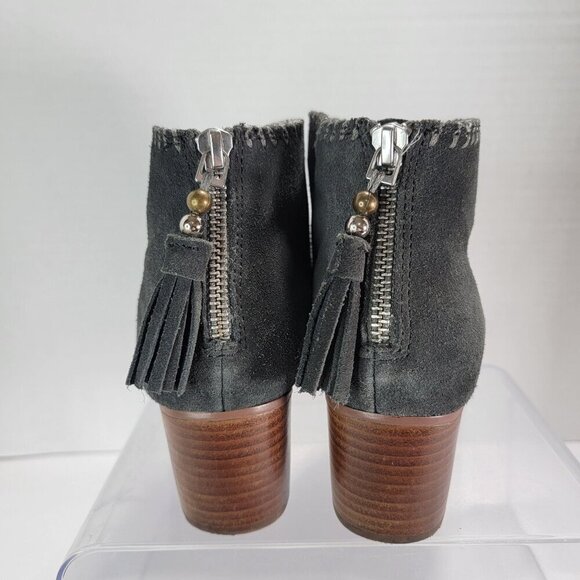 Toms Women's Leila Boot Womens 7 Block Heel Gray Suede Bootie Comfy Boho Shoe - Picture 10 of 13